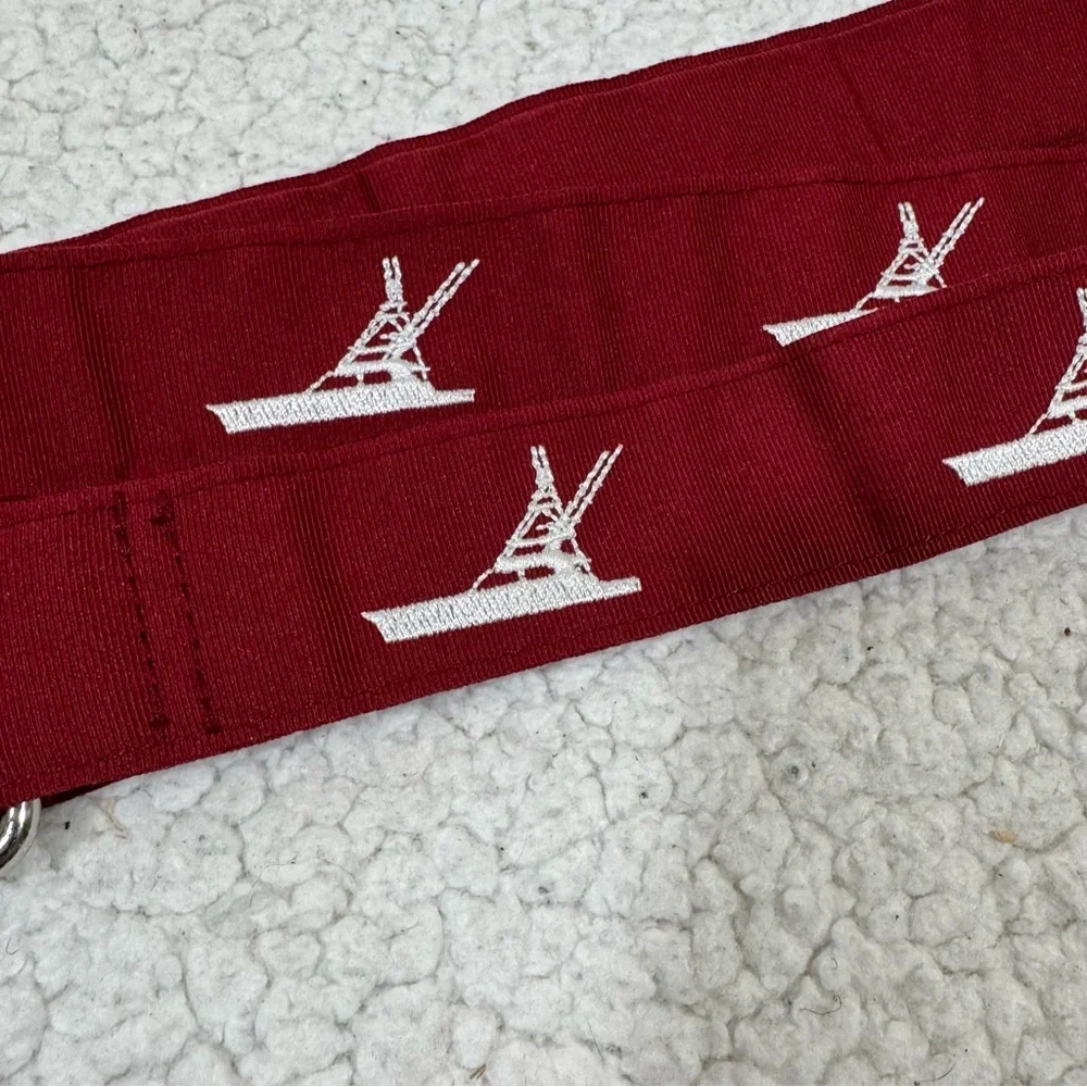 Vineyard Vines Boys XL Ribbon Red Belt Golf Boats Nautical 49